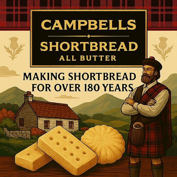 Campbells Shortbread Reserve Collection Carton 7.4 Oz (Pack of 3) - Scottish All-Butter Shortbread Cookies from Scotland, Chocolate Chip & Assorted Variety, Gourmet British Tea Biscuits & Gift Box