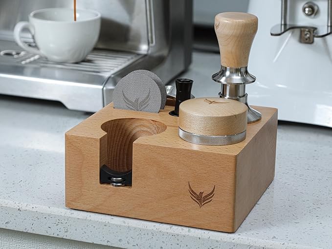 Espresso Tamping Station 54mm for Breville Accessories – Portafilter Holder with Tamper, Distributor, Dosing Funnel, WDT Tool & Puck Screen Slots