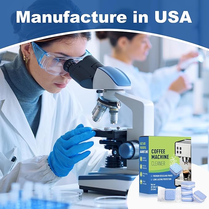 Coffee Cleaner & Descaler Tablets (60 Count) - Compatible with Keurig, Nespresso, Breville, DeLonghi, Ninja - For All Drip & Espresso Machines - Removes Limescale