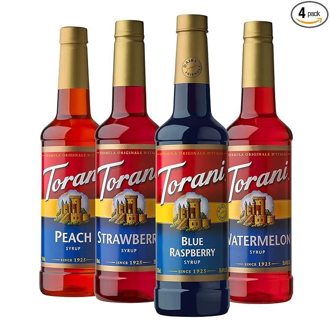 Torani Syrup Variety Packs, Soda Pop, 25.4 fl oz (Set of 4)