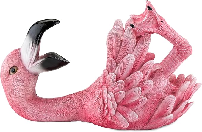 True Flirty Flamingo Polyresin Wine Bottle Holder, Perfect for Kitchen Decor, Wine Accessories, Wine Bar Decor, Holds 1 Standard Wine Bottle, Set of 1