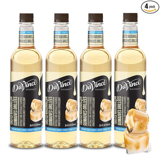 DaVinci Gourmet Sugar-Free Toasted Marshmallow Syrup, 25.4 Fluid Ounces (Pack of 4)