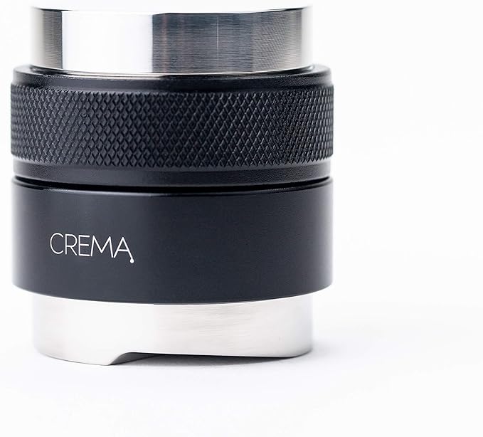 CREMA Coffee Products 46mm Hand Tamper & Coffee Distributor V2 | Compatible with Flair Pro and Pro 2 | Double-Sided, Adjustable Depth Tool | Made with Durable 304 Stainless Steel | Black