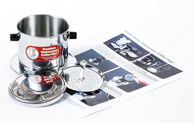 Vietnamese Drip Coffee Maker Filter. Single Cup Serve. Inox. 6 oz Small Stainless Steel