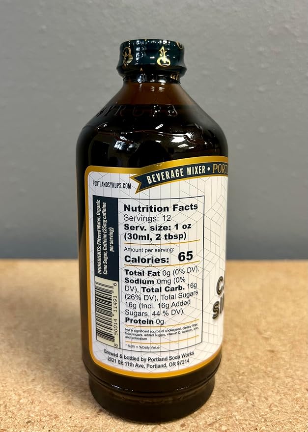 Portland Syrups - Caffeinated Simple Syrup - Premium Beverage Concentrate for a Boost of Clean Energy - Add to Soda, Cocktails, Tea, Coffee Drinks, and More - 12 oz with 24 Servings (Pack of 2)