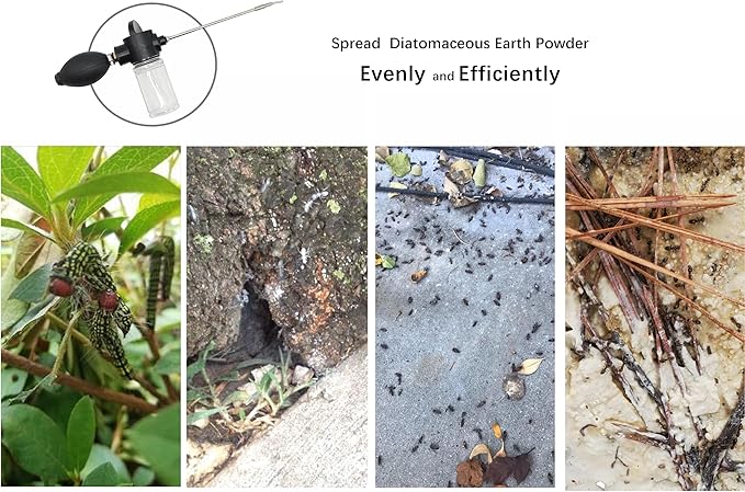 150ml Diatomaceous Earth Duster Powder Duster Garden Powder Sprayer Powder Dispenser Indoor and Outdoor with Length Adjustable from 11" to 26"