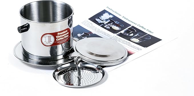 2 Pack Vietnamese Coffee Filter Brewer. Great for travel and camping, 11oz large, Gravity Insert