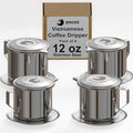 Birdee Vietnamese Coffee Dripper - 12oz (Pack of 4), Stainless Steel, Medium Drip Filter, Durable, Dishwasher Safe, Home Use, Travel, Camping, Gift Sets