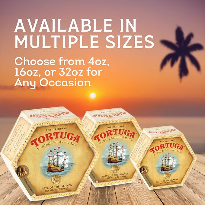 TORTUGA Caribbean Original Rum Cake with Walnuts - 32 oz Rum Cake - The Perfect Premium Gourmet Gift for Gift Baskets, Parties, Holidays, and Birthdays - Great Cakes for Delivery