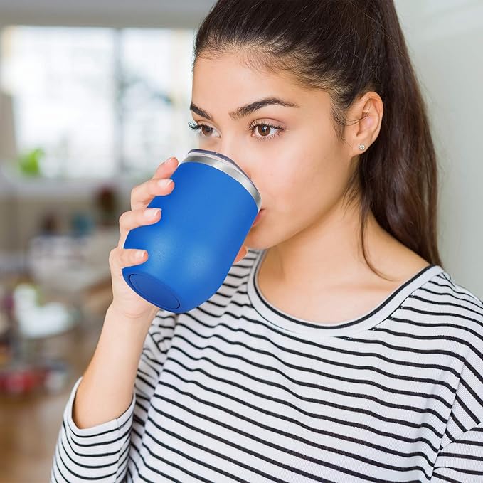 VEGOND Wine Tumblers Bulk 12 Pack, 12oz Stainless Steel Stemless Wine Glass with Lids and Straws, Double Wall Vacuum Insulated Tumbler Cup, Coffee Mug for Cold Hot Drinks