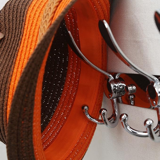 Dseap Coat Rack Wall Mount - 38” Long 10-Tri-Hooks Heavy Duty Coat Hanger Rail Wall Hooks for Hanging Coats Hats Clothing Clothes Purse Mudroom Entryway, Chromed