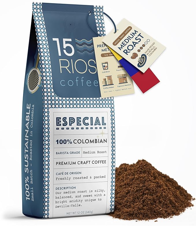 Colombian Ground Coffee Medium Roast Sweet Nutty Notes Bold And Balanced Taste Handpicked Arabica Beans Fresh Roasted High Altitude Single Origin Small Batch Craft Specialty Excelso Coffee Gift 12oz