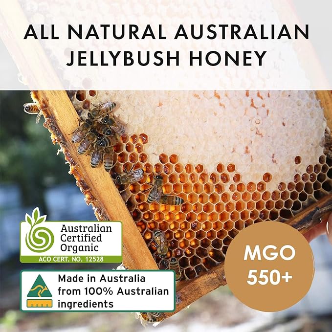 BIOSOTA Organic Manuka Honey MGO 550+ - Medical Grade Manuka Honey from Australia NPA/ULF 15+, 100% Raw Unheated Pure Honey, 8.8oz (550+) (MGO 550+)