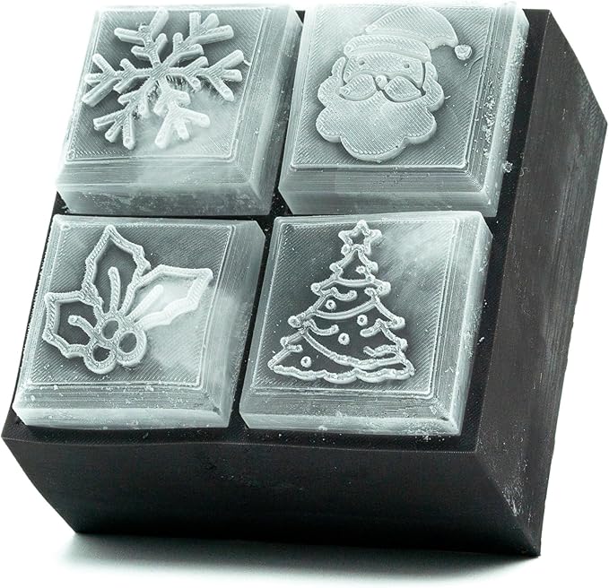 SILIGRAMS Christmas Ice Cube Mold – 2” Custom Whiskey Ice Tray for Cocktails – Holiday-Themed Silicone Ice Cube Mold – Festive Gift for Men & Women – Reusable Bartender Ice Mold