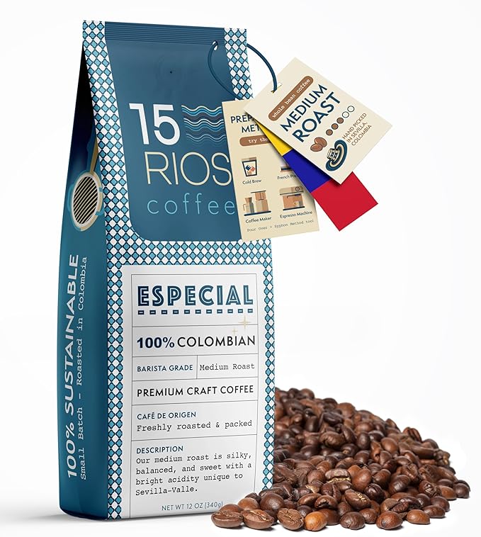 Colombian Whole Bean Coffee Medium Roast Sweet Nutty Notes Bold And Balanced Taste Handpicked Arabica Beans Fresh Roasted High Altitude Single Origin Small Batch Craft Specialty Rich Coffee Gift 12oz