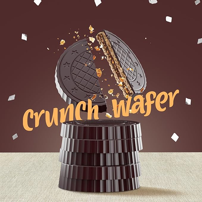 Fiorella Crunch Wafer Cookies, Dark Chocolate Covered Crispy Thin Crunch Wafers with Orange Cream Filling, Chocolate Biscuits, 18 Individually Wrapped Snacks, Pack of 1