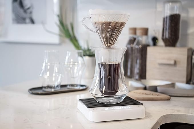 KRUVE PIQUE Coffee Carafe - Elegant Double-Wall Glass Design, 10oz (300ml) Capacity for Perfectly Brewed Coffee, Ideal for Entertaining Guests and Coffee Lovers, Keeps Your Brew Hot and Hands Cool