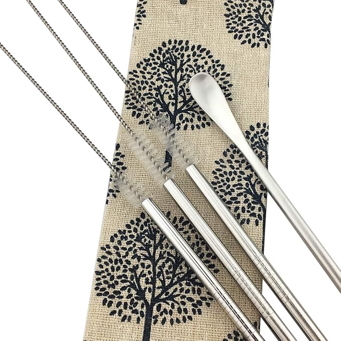 JASHII Matte Long Handle Spoon Cocktail Mixing Stirring Spoons Iced Tea Coffee Spoons with 8.6 inch Long Handle Brushed SUS304 Stainless Steel, 6-Piece