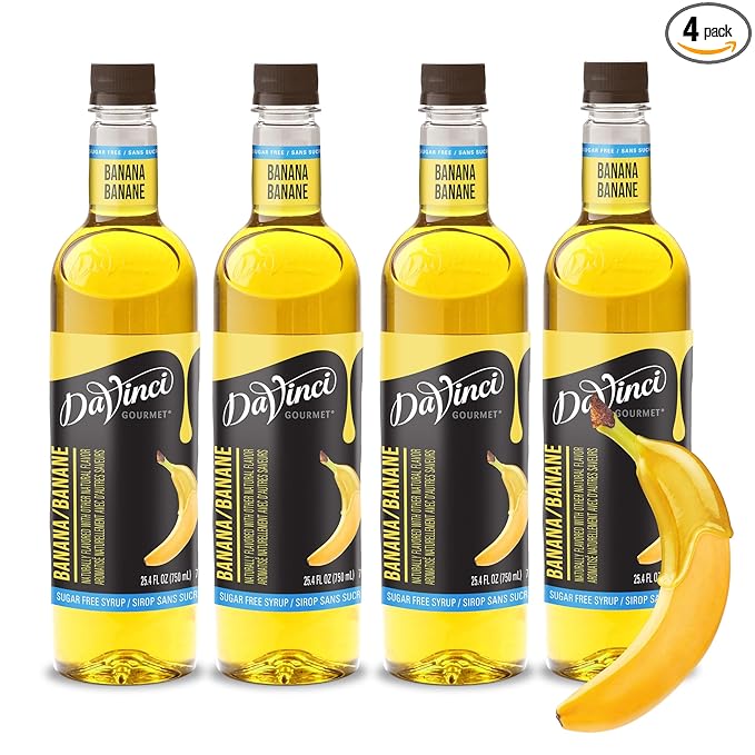 DaVinci Gourmet Sugar-Free Banana Syrup, 25.4 Fluid Ounces (Pack of 4)