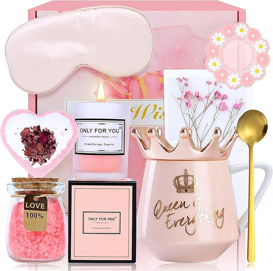 Unique 30th 40th 50th 60th 70th Happy Birthday Gifts for Women Best Friend Sister Grandma and Mom Funny Retirement Gift for Woman Her Pink Get Well Soon Gifts Basket Birthday Present