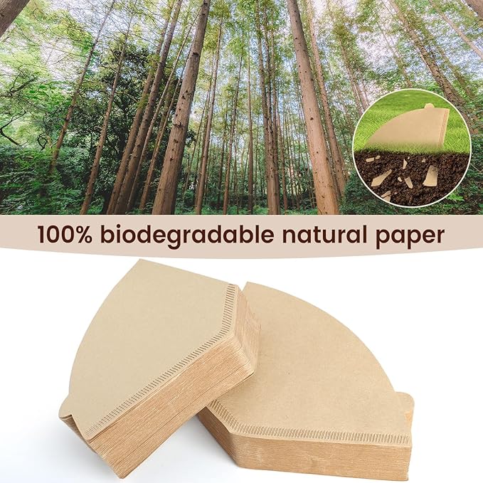 160 Count Cone Coffee Filters #4, Unbleached 04 Coffee Filters 8-12 Cup, Disposable Natural Paper Filters, No.4 Cone Filters For Ninja, Pour Over and Drip Coffee Maker