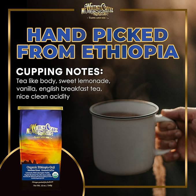 Mt. Whitney Organic Ethiopia Guji Coffee (Ground, 12 Oz)
