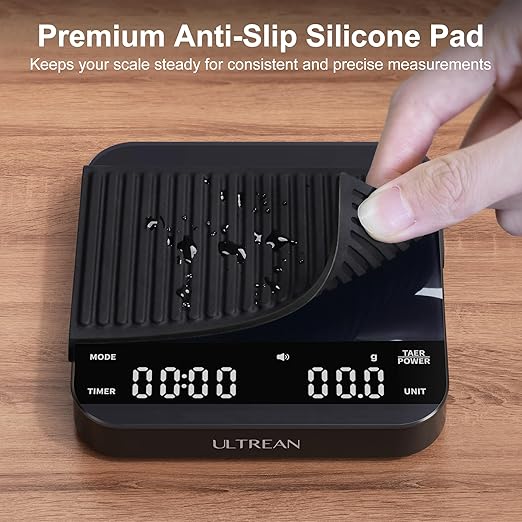 Ultrean Mini Coffee Scale with Timer, Rechargeable Espresso Scale, 2kg/0.1g Accurate Scale for Espresso and Pour-Over Coffee, Portable Digital Kitchen Scale with 3 Brewing Modes