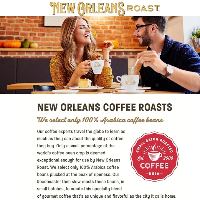 New Orleans Roast Dark Roast & Chicory Single Serve Cup 12ct - Authentic Taste of History - Caffeine Free Chicory Adds Depth to the Coffee - Nutty and Woody Notes of Flavor - Bold Dark Roast Coffee