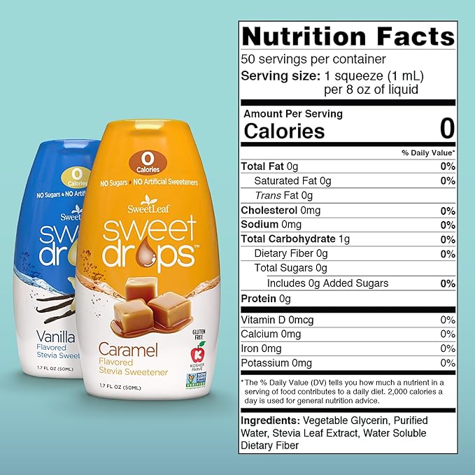 Sweetleaf Sweet Drops Vanilla and Caramel Bundle 1.7 oz Each