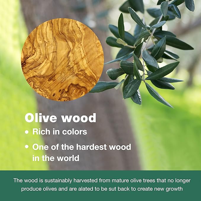 WONDERFUL 100% Natural Olive Wood Long Handle Spoons for Coffee, Tea, Milkshake Kitchen Stirring, Cocktail Stirrer; Mixing Honey Spoon, Chef Tasting Spoons(4 pcs)