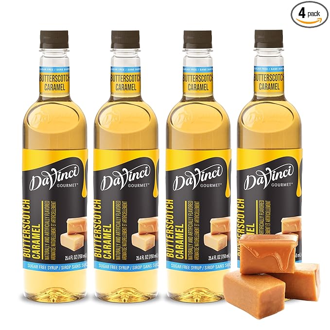 DaVinci Gourmet Sugar-Free Butterscotch Caramel Syrup, 25.4 Fluid Ounces (Pack of 4)