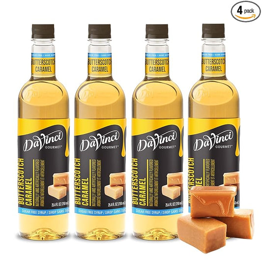 DaVinci Gourmet Sugar-Free Butterscotch Caramel Syrup, 25.4 Fluid Ounces (Pack of 4)