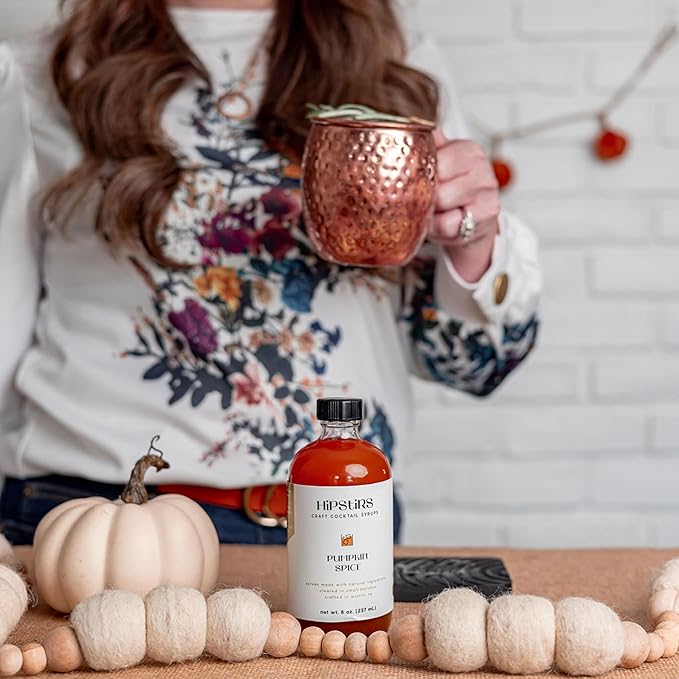 HipStirs Pumpkin Spice Syrup - Our Mix uses Real Ingredients like Pumpkin Puree to Make it a Perfect Spice Latte Mix - Real Infused Syrup (8 Fl Oz)