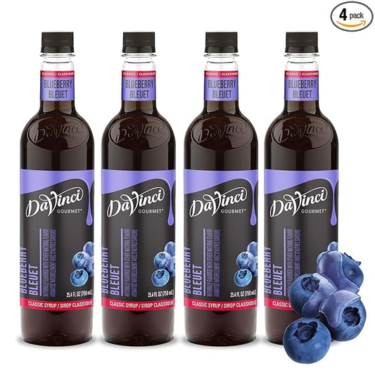 DaVinci Gourmet Classic Blueberry Syrup, 25.4 Fluid Ounces (Pack of 4)
