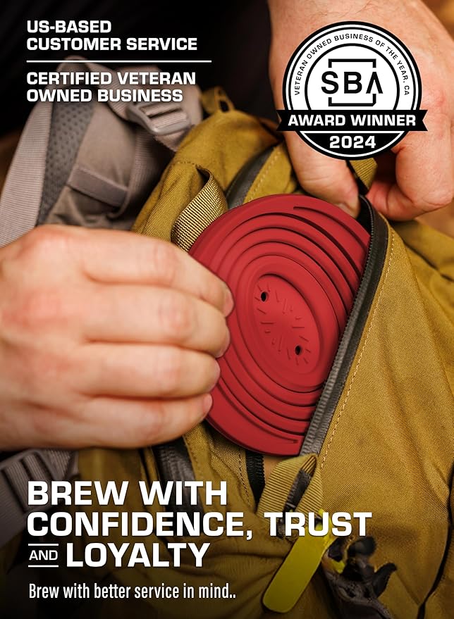 COLETTI Sierra Camping Pour Over Coffee Dripper — Collapsible Pour Over Coffee Dripper — Includes Pack of Paper Filters [Red, Pack of 1]