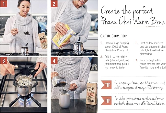 14oz Chai teapot and strainer combo. Turkish coffee pot and fine mesh strainer together for making perfect Prana Chai at home