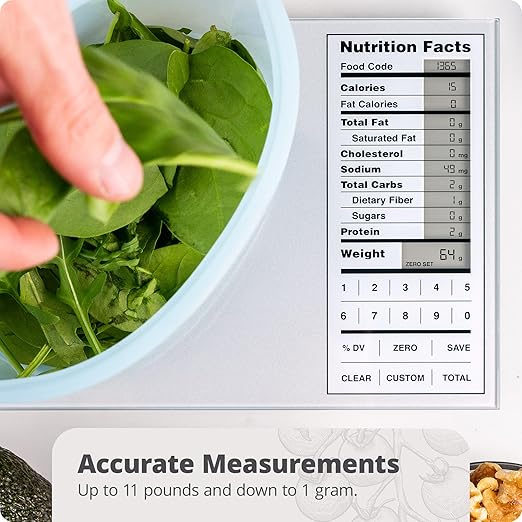 Greater Goods Nutrition Food Scale for Meal Planning and Portion Control with Food Code Booklet & App (Non-Connected, Non-Backlit Model)