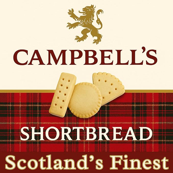 Campbells Shortbread with Stem Ginger & Sicilian Lemon 4.41 Oz (Pack of 3) - Pure Butter Scottish Shortbread Cookies from Scotland, Ginger Lemon Cookies, Gourmet British Tea Biscuits & Gift Box