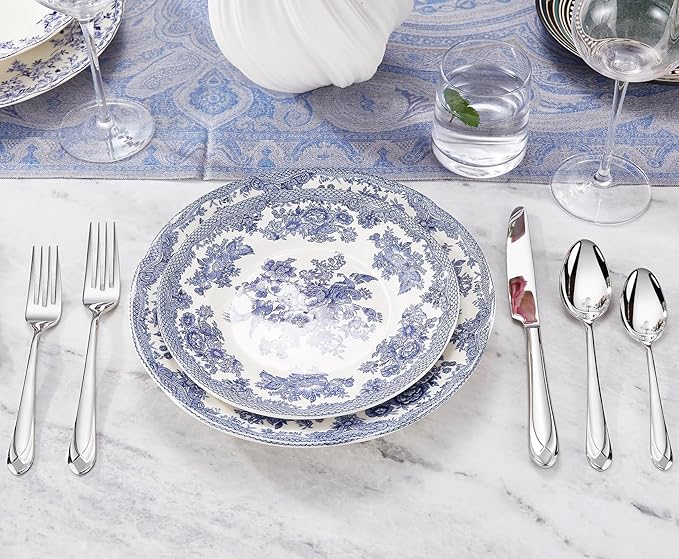 KEAWELL Premium Astra 4-Piece 7.4 inch Spoon Set – Mirror-Finished 18/10 Stainless Steel with Diamond-Faceted Handles Dishwasher Safe for Modern Dining (4, Dinner Spoons)