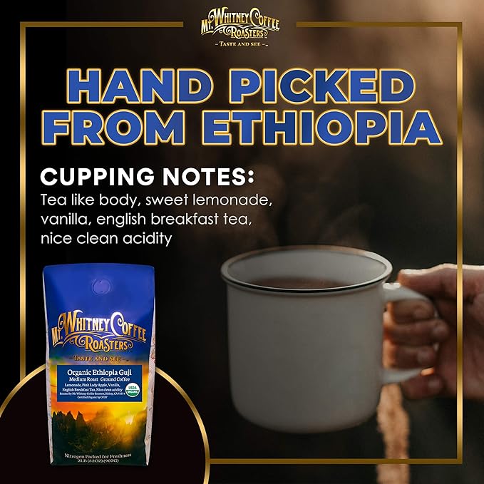 Mt. Whitney Organic Ethiopia Guji Coffee (Ground, 2 Lb)