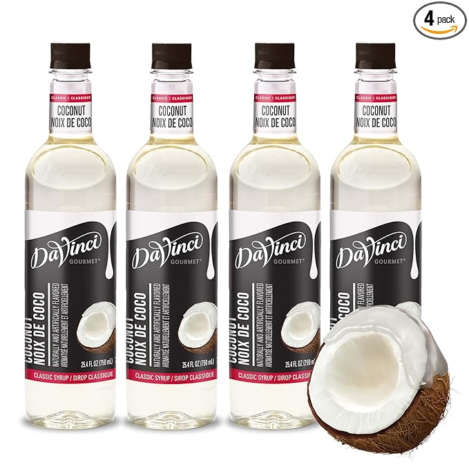 DaVinci Gourmet Classic Coconut Syrup, 25.4 Fluid Ounces (Pack of 4)