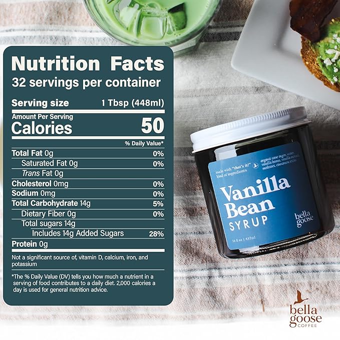 Bella Goose Coffee Syrup Bundle – Vanilla Bean & Pumpkin (16oz Each) – Homemade Pure Cane Sugar Syrups for Lattes, Mocha, Matcha, Desserts & Ice Cream – Clean Ingredients, No Artificial Flavors