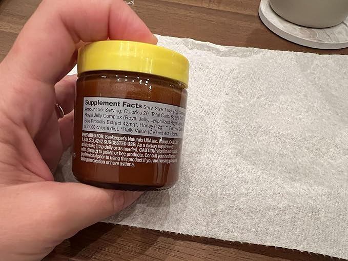 Superfood Honey by Beekeeper's Naturals - Bee Pollen, Royal Jelly, Propolis, Honey - Natural Energy, Immune Support, Mental Clarity, Athletic Performance (4.4 oz)