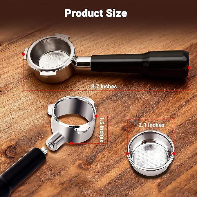 54mm Bottomless Portafilter Compatible with Breville BES870/ 878/880/ 840/500 - Premium 3-Ear Espresso Accessory for Home & Pro