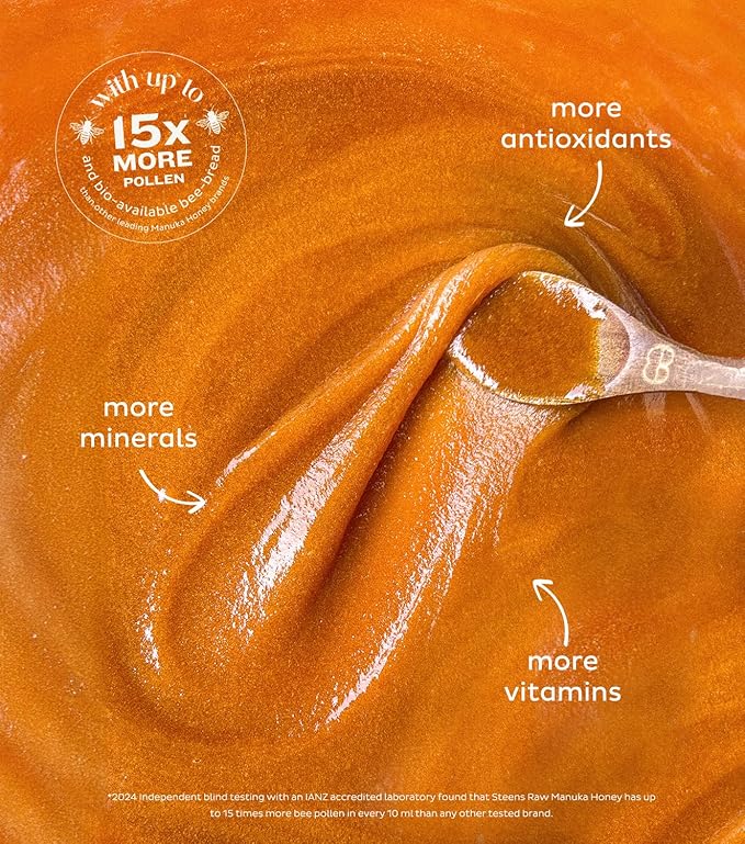Steens Manuka Honey - MGO 400+ - Pure & Raw 100% Certified UMF 13+ Manuka Honey - Bottled and Sealed in New Zealand - 17.6 oz