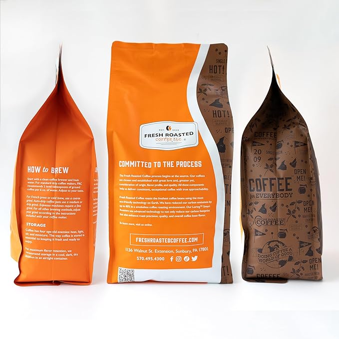 Fresh Roasted Coffee, Coffiend, 5 lb (80 oz), Med-Dark Roast, Kosher, GROUND