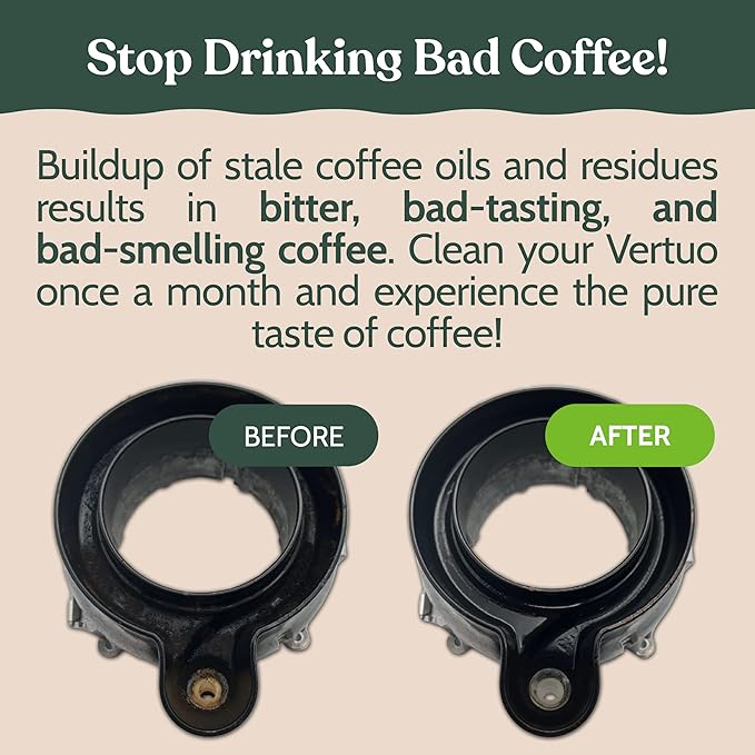 Roobi Cleaning Kit Compatible with Nespresso Vertuoline. Includes 1 Reusable Pod & 12 Cleaning Tablets. Carbon Neutral Vertuoline Cleaner Kit. 1 Year Supply.