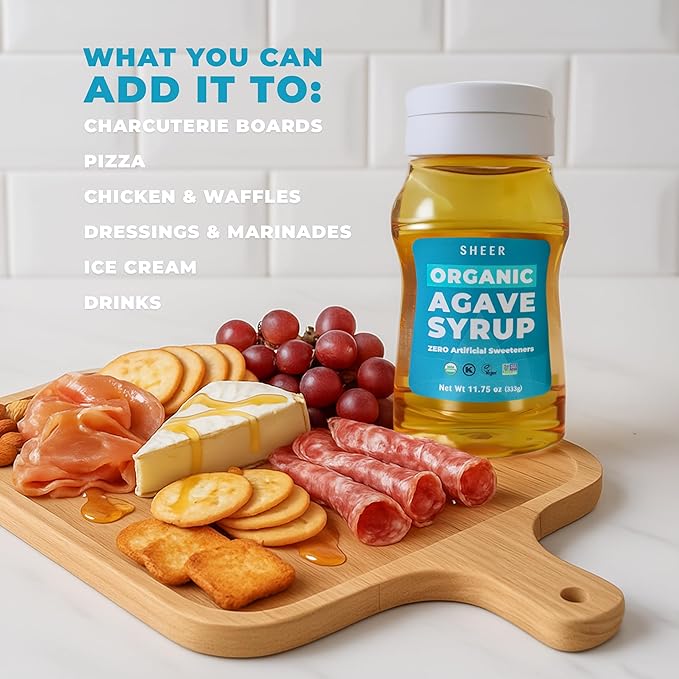 Sustainable Agave Co – Organic Light Agave Nectar – Natural Sweetener & Sugar Substitute – Vegan, Non-GMO, Gluten-Free Syrup for Coffee, Tea, and Baking – 11.75 oz Bottle