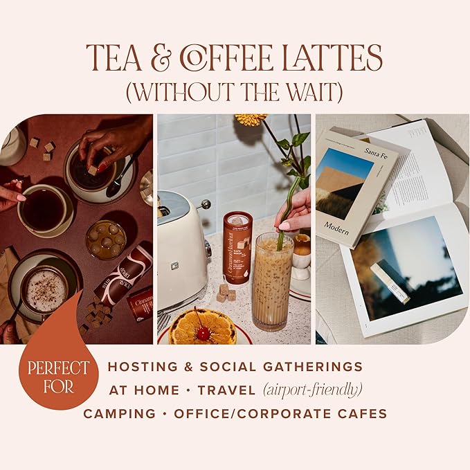 Cinnamon Hazelnut Infused Flavored Sugar Cubes by Teaspressa - Barista Quality Cafe Sugar Cubes, Delicious Cinnamon Hazelnut Flavor - Kosher - Gluten-Free - Barista Quality Cafe Experience - No Mess - Makes 30 drinks - Great Gifting, Hosting & Travel