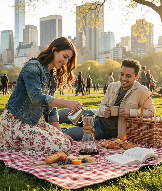 AGOGO Pour Over Coffee Maker Glass - 6/8/10 Cup Barista Kit with 304 Stainless Filter for Home, Office, Camping, Cafes - Easy Clean Coffee Dripper Set (Rag&Brush Included) (6 Cup/20 oz)